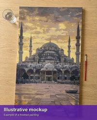 Thumbnail for Valmiin numeromaalauksen havainnekuva - Istanbul Mosque at Sunset 40x70cm
