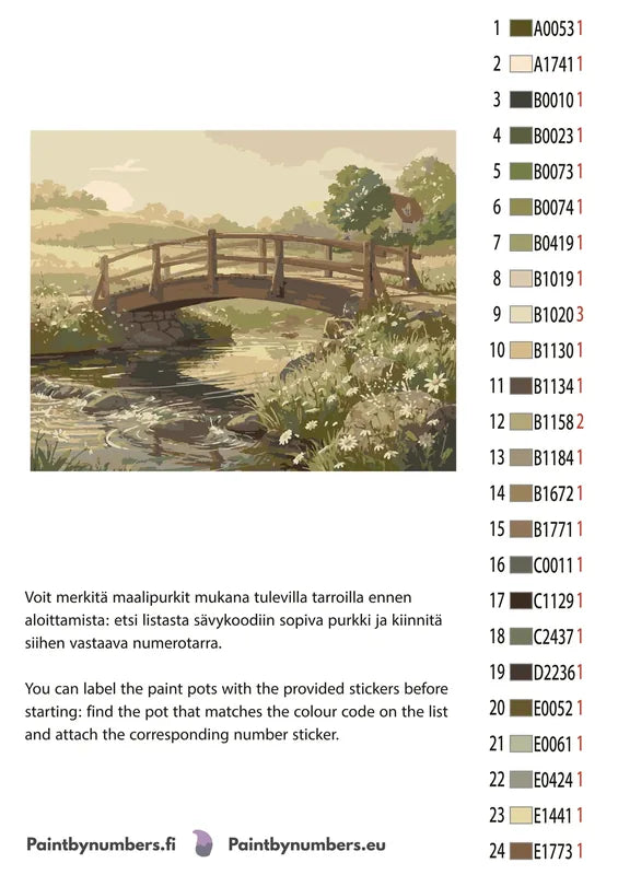Numeromaalauksen väriluettelo - maisema