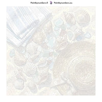 Thumbnail for Numeroitu kangas - Seashells and Sun Hat 50x50cm