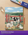 Thumbnail for Valmiin numeromaalauksen havainnekuva - Farm Animals in Field 40x50cm