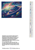 Thumbnail for Paint by numbers color chart - Saturn and Planets - väriluettelo ja ohjeet