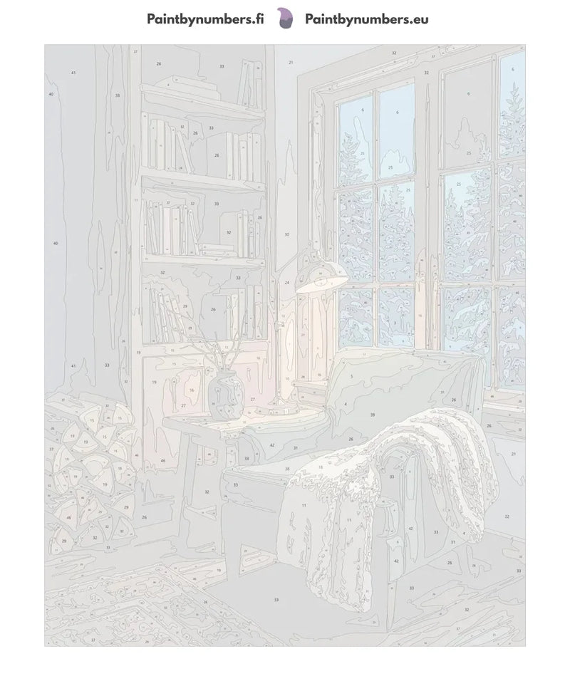Paint by numbers canvas - Armchair by Winter Window
