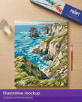 Thumbnail for Valmiin numeromaalauksen havainnekuva - Cliffs and Ocean Waves 40x50cm