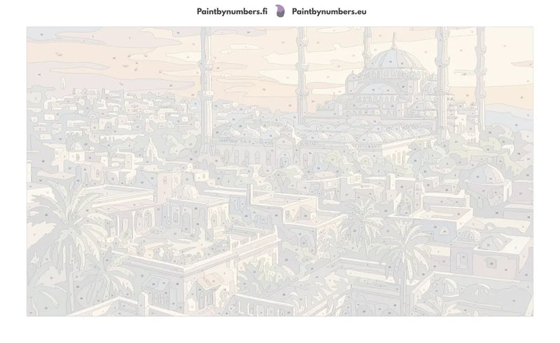 Numeroitu kangas - Mosque and City at Sunset 70x40cm