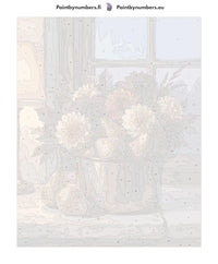Thumbnail for Paint by numbers canvas - Pears and Flowers in Copper Pot
