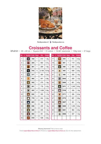 Thumbnail for Croissants and Coffee timanttimaalauksen värikartta – 31 DMC-väriä