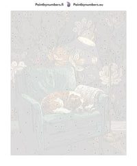 Thumbnail for Paint by numbers canvas - Dog Sleeping on Chair