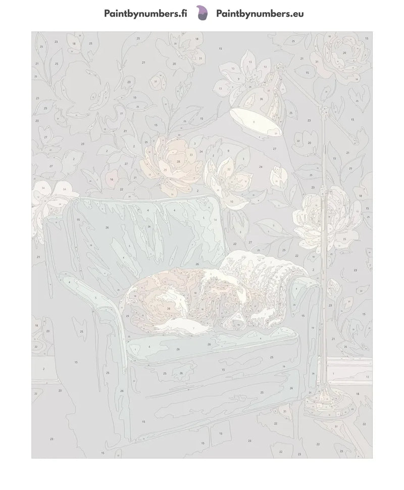 Paint by numbers canvas - Dog Sleeping on Chair