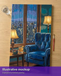 Thumbnail for Valmiin numeromaalauksen havainnekuva - Blue Armchair City View 40x70cm