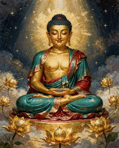 Timanttimaalaus Buddha and Lotus