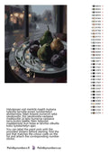 Thumbnail for Paint by numbers color chart - Pears and Plums on Plate - väriluettelo ja ohjeet