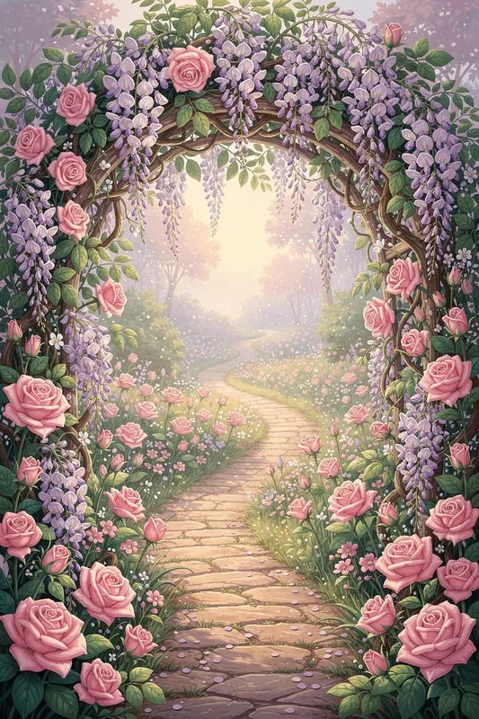 Timanttimaalaus Garden Pathway