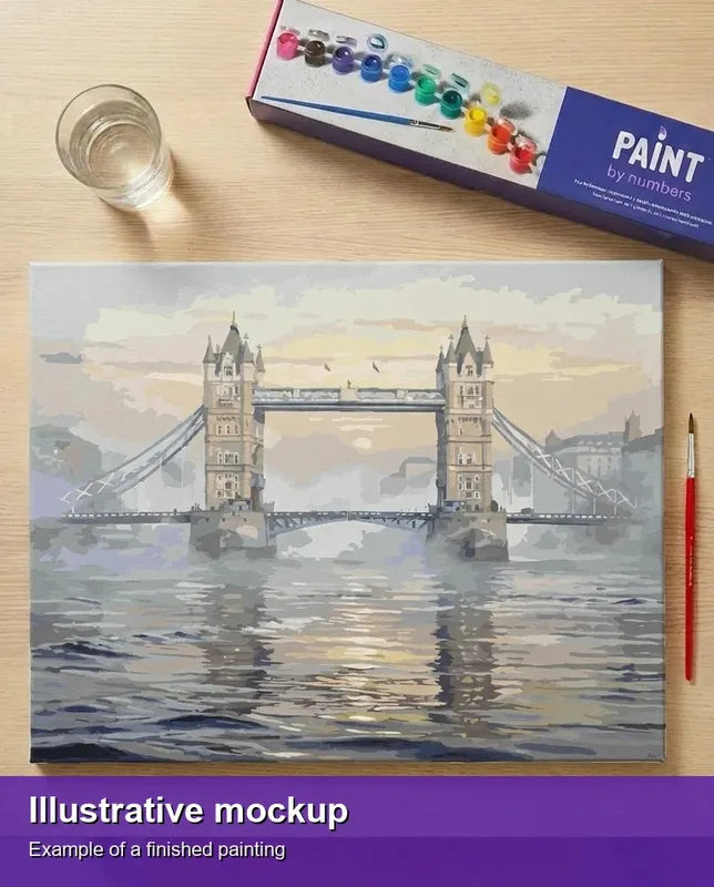 Valmiin numeromaalauksen havainnekuva - Tower Bridge at Dusk 50x40cm