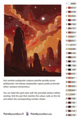 Thumbnail for Paint by numbers color chart - Red Rock Landscape Night - väriluettelo ja ohjeet