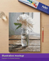 Thumbnail for Valmiin numeromaalauksen havainnekuva - White Peony in a Glass 40x50cm