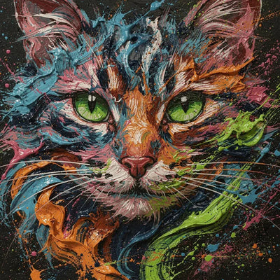 Timanttimaalaus Colorful Cat Portrait