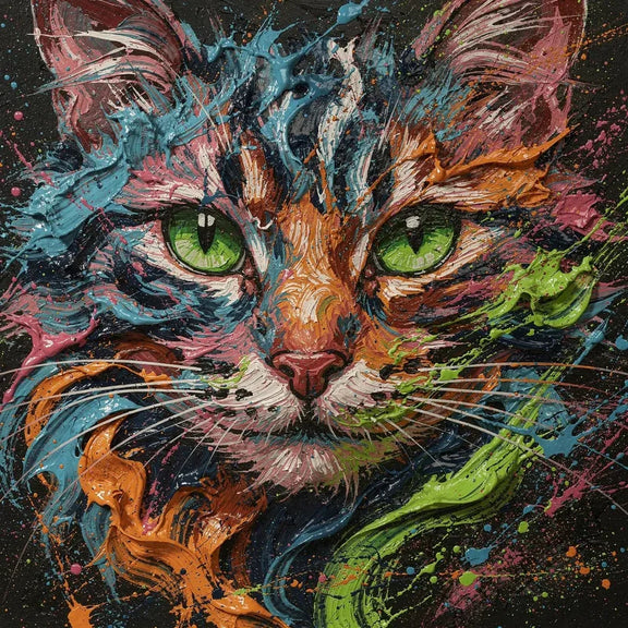 Timanttimaalaus Colorful Cat Portrait