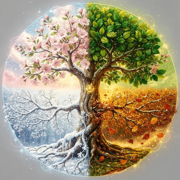 Timanttimaalaus Seasons of a Tree
