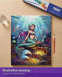 Thumbnail for Valmiin numeromaalauksen havainnekuva - Mystical Mermaid Treasure 40x50cm