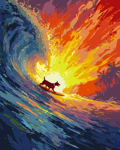 Surffaava koira numeromaalaus