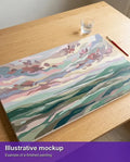 Thumbnail for Valmiin numeromaalauksen havainnekuva - Pastel Hills and Clouds 70x40cm