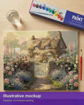Thumbnail for Valmiin numeromaalauksen havainnekuva - Cottage with Roses 50x40cm