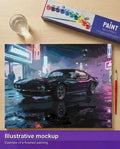 Thumbnail for Valmiin numeromaalauksen havainnekuva - Black Car Night 50x40cm