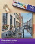 Thumbnail for Valmiin numeromaalauksen havainnekuva - Bicycle by Canal 50x40cm