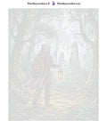 Thumbnail for Numeroitu kangas - Hooded Traveler in Forest 40x50cm