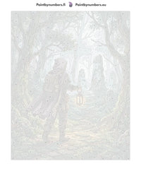 Thumbnail for Numeroitu kangas - Hooded Traveler in Forest 40x50cm