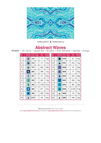 Thumbnail for Abstract Waves timanttimaalauksen värikartta – 20 DMC-väriä