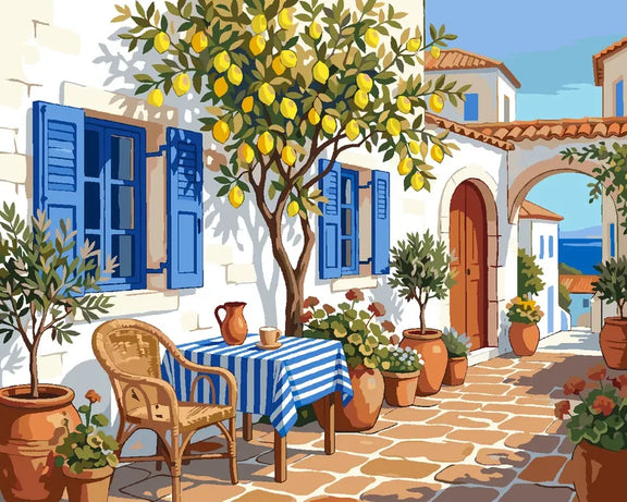 Numeromaalaus Courtyard with Lemon Tree