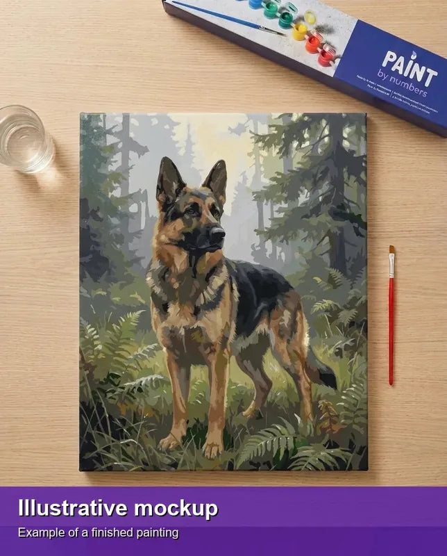 Valmiin numeromaalauksen havainnekuva - Forest Guardian 40x50cm