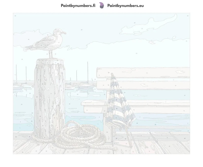 Paint by numbers canvas - Seagull on Pier