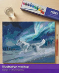 Thumbnail for Valmiin numeromaalauksen havainnekuva - Running White Wolf 50x40cm
