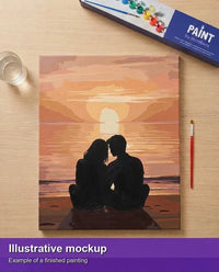 Thumbnail for Valmiin numeromaalauksen havainnekuva - Couple at Sunset 40x50cm