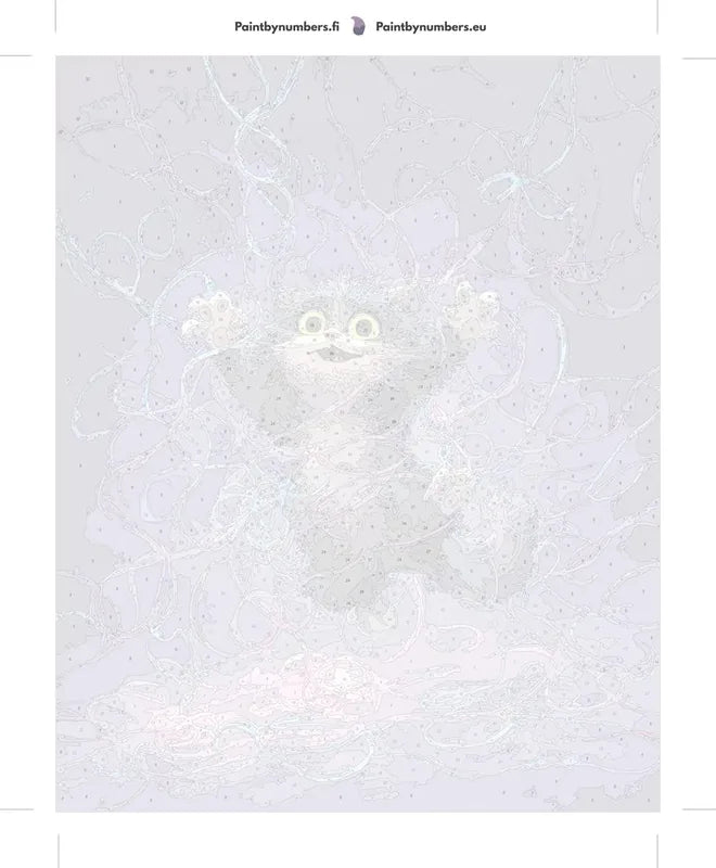 Kissa numeromaalaus kangas