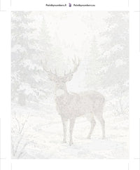 Thumbnail for Paint by numbers canvas - Deer in Snowy Forest
