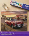 Thumbnail for Valmiin numeromaalauksen havainnekuva - Vintage Route 66 Cruise 50x40cm