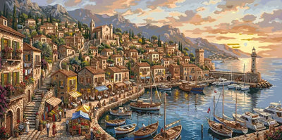 Numeromaalaus Coastal Italian Village Harbor