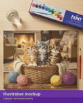 Thumbnail for Valmiin numeromaalauksen havainnekuva - Cozy Kitten Trio 50x40cm