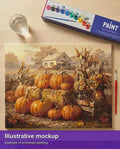 Thumbnail for Valmiin numeromaalauksen havainnekuva - Pumpkins on Hay 50x40cm