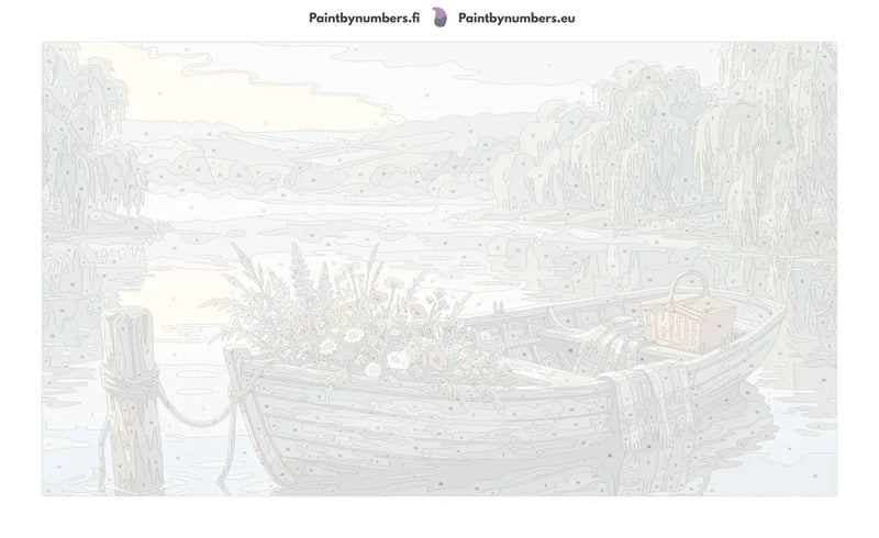 Paint by numbers canvas - Boat with Flowers Lake