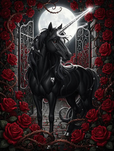 Timanttimaalaus Black Unicorn