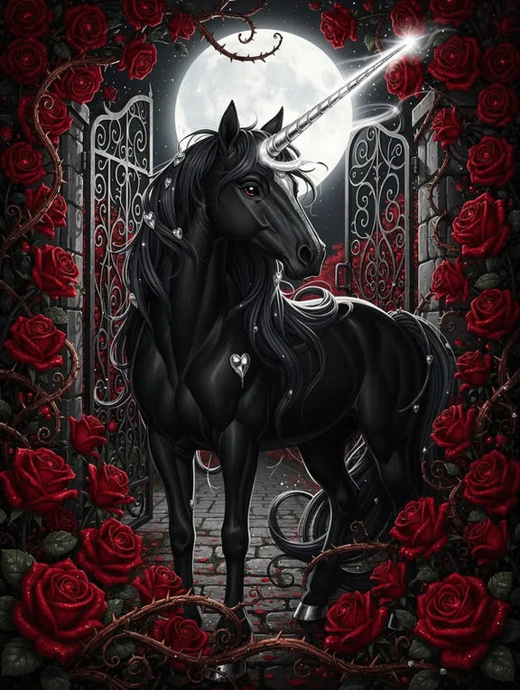 Timanttimaalaus Black Unicorn