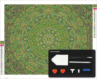 Thumbnail for Green Mandala timanttimaalauksen kangas 50x40cm mukana tulevilla tyokaluilla - timanttikyna, vaha, lajittelutarjotin ja pinsetit