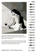 Thumbnail for Paint by numbers color chart - Woman with Towel and Wine - väriluettelo ja ohjeet