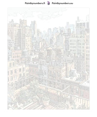 Thumbnail for Paint by numbers canvas - City Rooftops and Water Towers