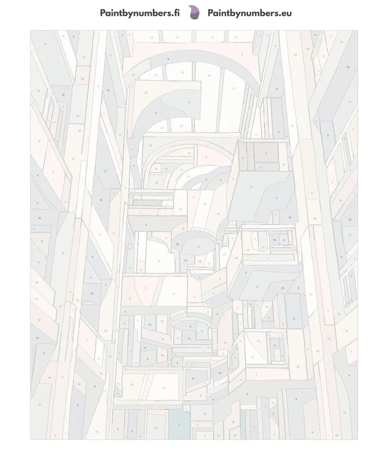 Numeroitu kangas - Balconies and Arches Courtyard 40x50cm