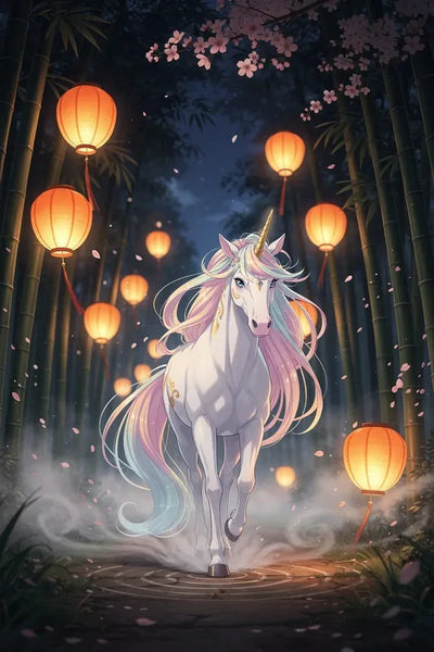 Timanttimaalaus Unicorn in Lantern Light